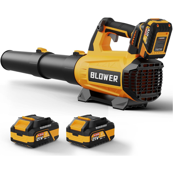 21V Powerful Electric Cordless Leaf Blower w/ (2) 4.0Ah Batteries & Charger