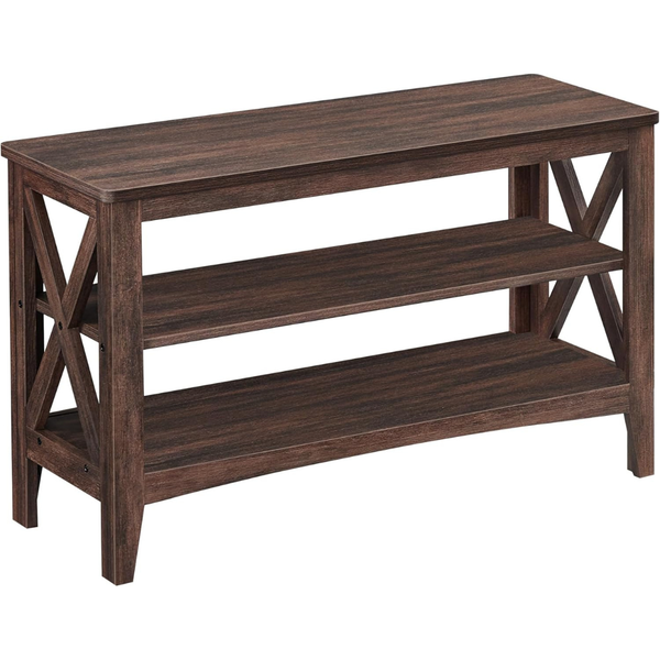 Vasagle 2-Tier Farmhouse Style Entryway Storage Bench
