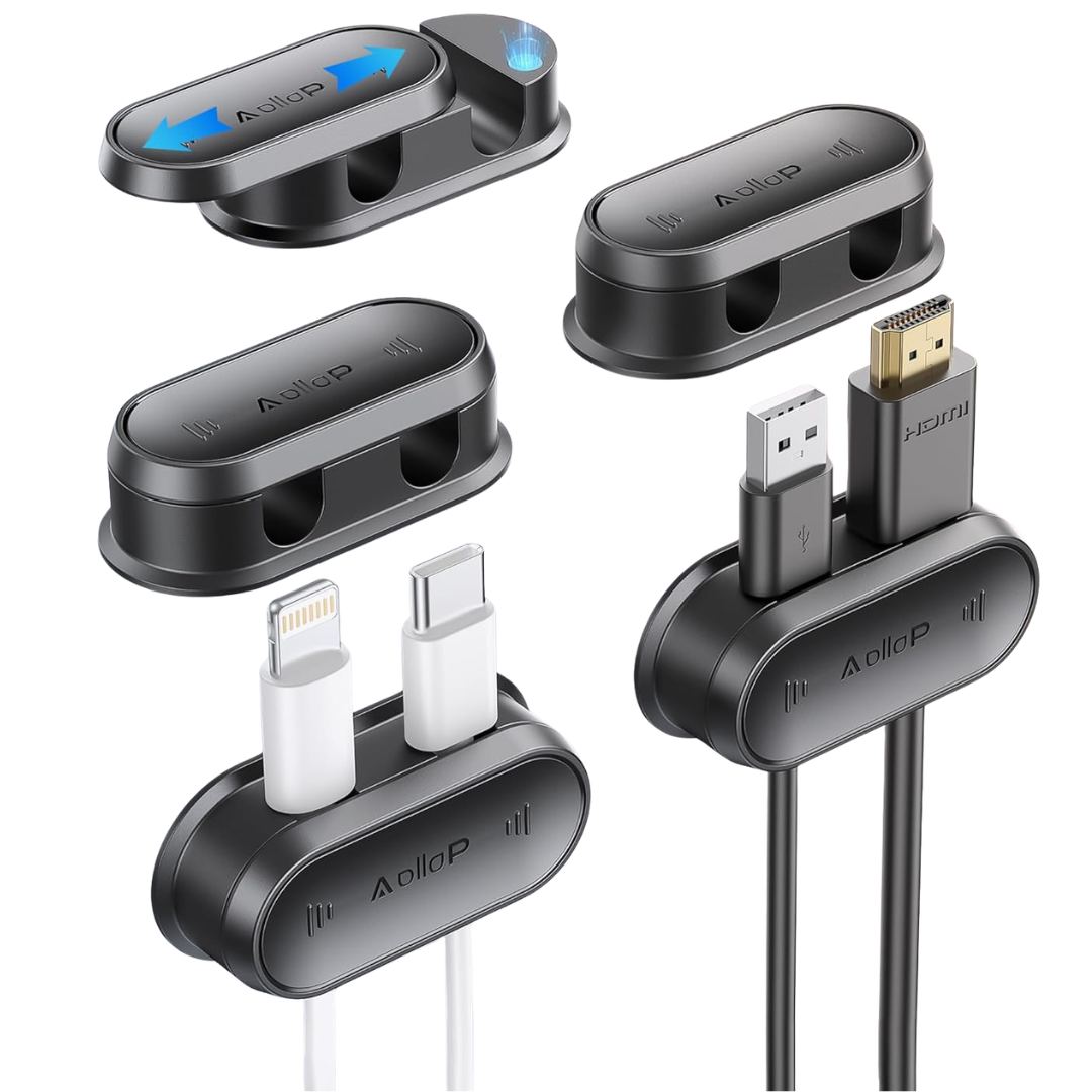 5-Pack Aollop 10 Hole Cord Organizer Cable Clips