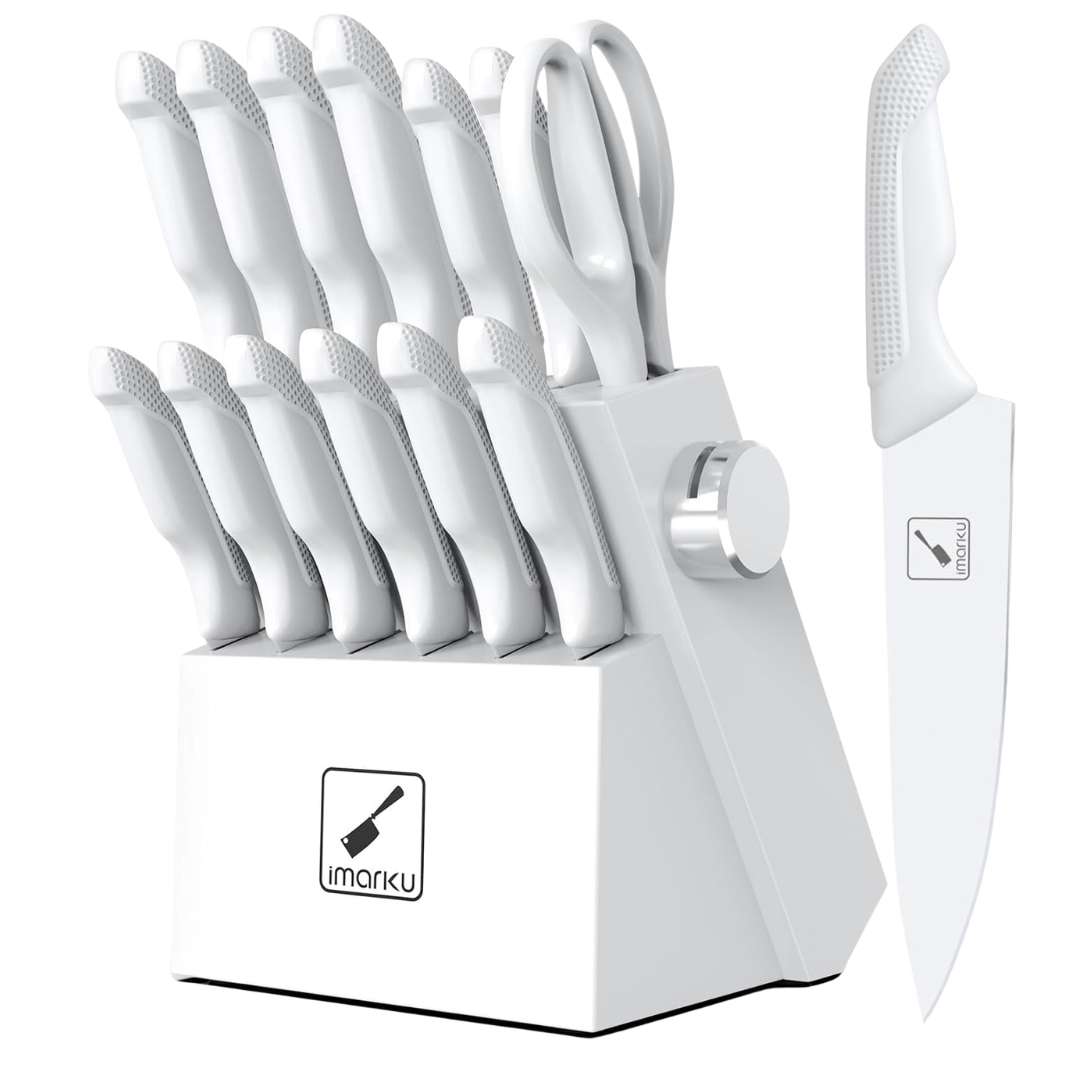 14-Piece Stainless Steel Knife Set With Block And Sharpener