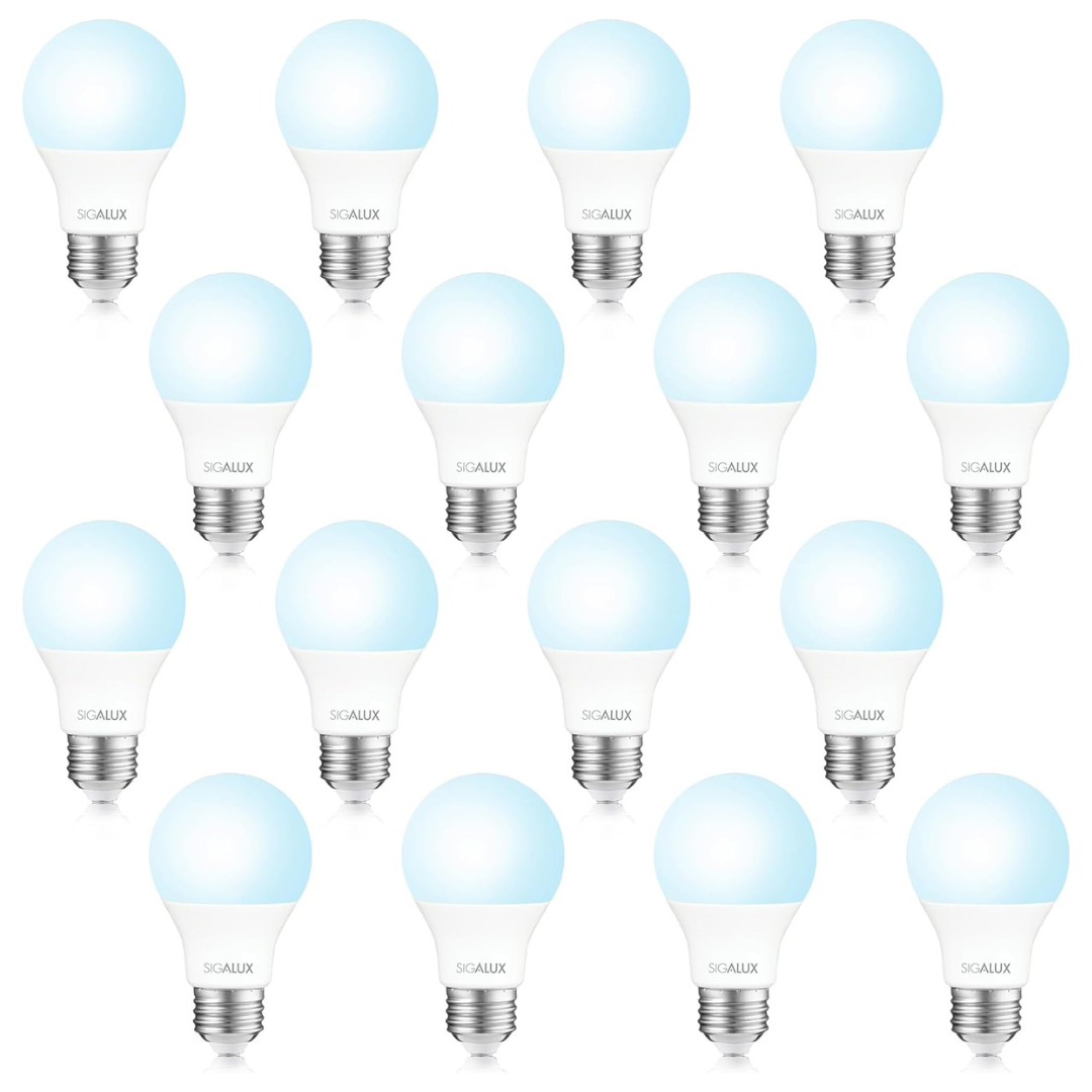 16-Pack Sigalux 60W Equivalent A19 LED Light Bulb