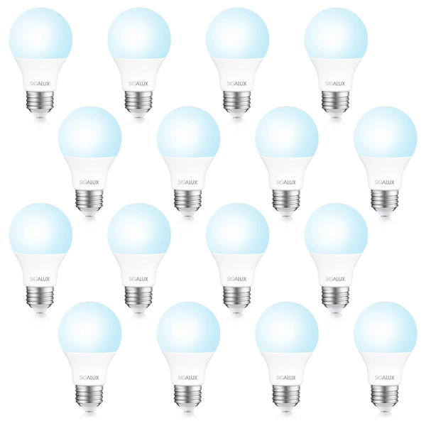 16-Pack Sigalux 60W Equivalent A19 LED Light Bulb