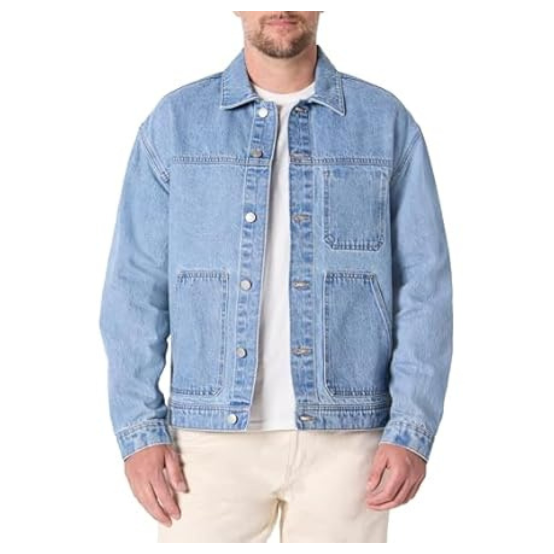Amazon Essentials Men's Rigid Denim Relaxed-Fit Jacket