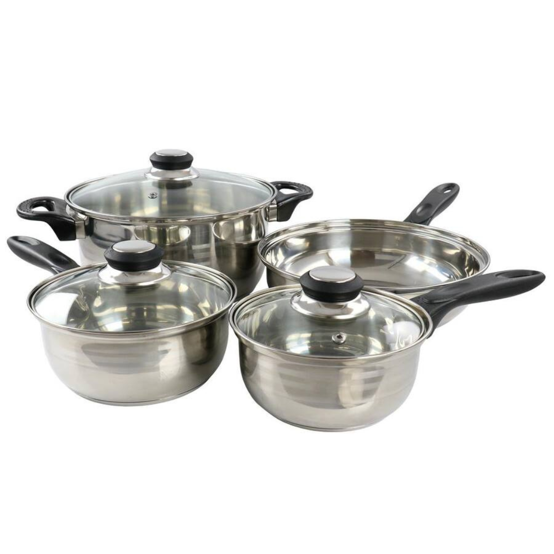 Gibson Home Lybra 7-Pc Polished Steel Cookware Set