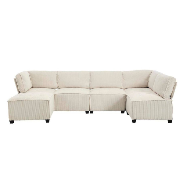HOMEFUN 122" 6-Piece U Shaped Sectional Sofa Couch