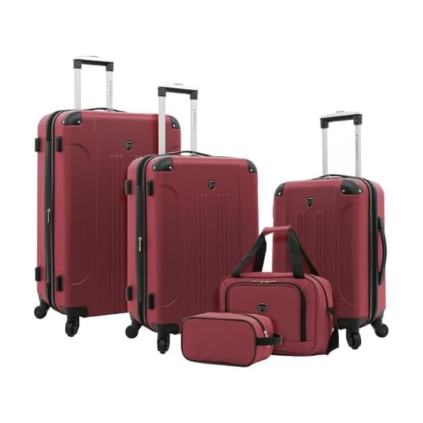 5 Piece Travelers Club Hardside Expandable Spinner Luggage Set