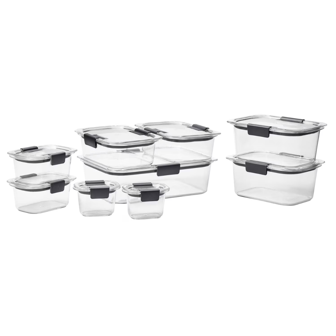 18-Piece Rubbermaid Brilliance Clear Tritan Leak-Proof Food Storage Container Set