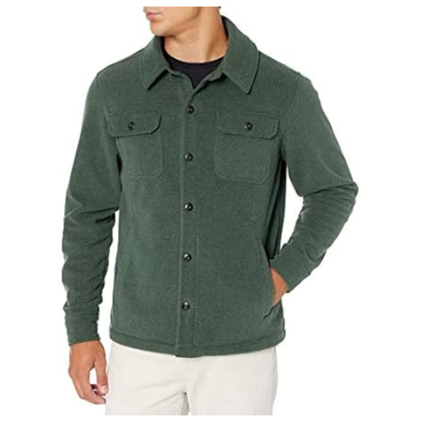 Amazon Essentials Men's Long-Sleeve Polar Fleece Shirt Jacket