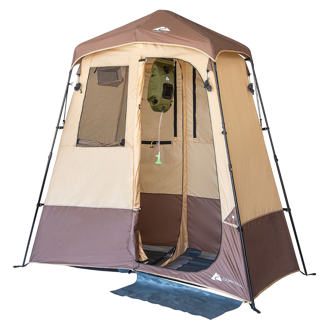 Ozark Trail 2-Room Shower & Utility Tent With 5-Gallon Water Container