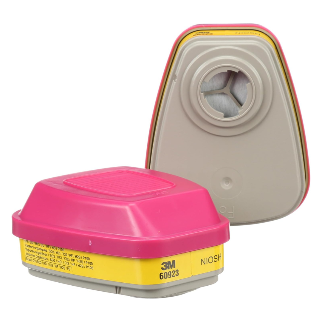 2-Pack 3M Organic Vapor/Acid Gas Cartridge/Filter P100 Respiratory Protection