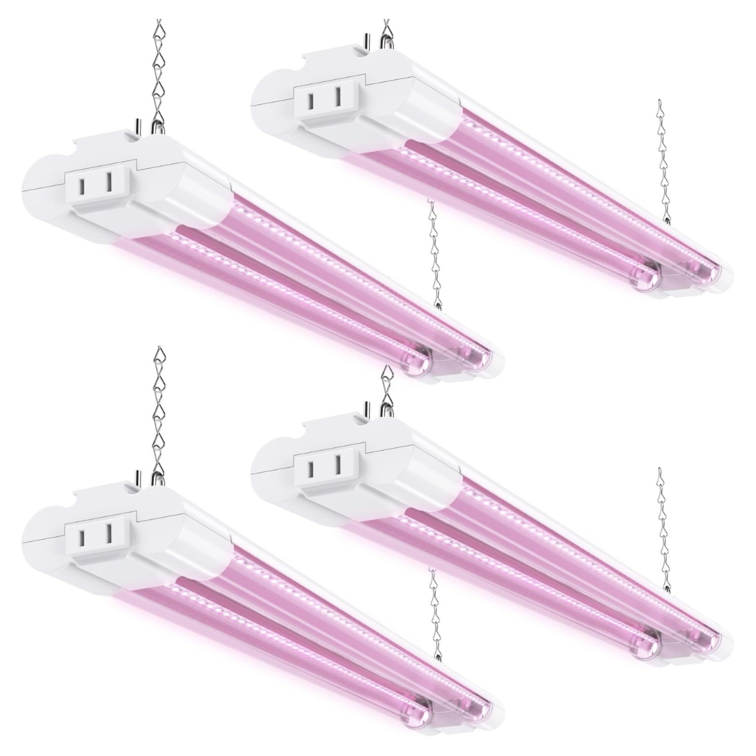 4-Pack Sunco 2ft 20W Full Spectrum LED Grow Light