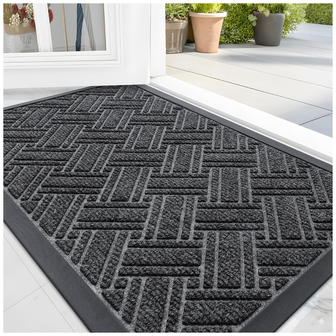 30 x 17 Sturdy Natural Rubber Non Slip Low Profile Waterproof Floor Mat