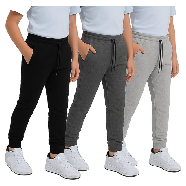 3-Pack Boys Sweatpants With Elastic Bottom