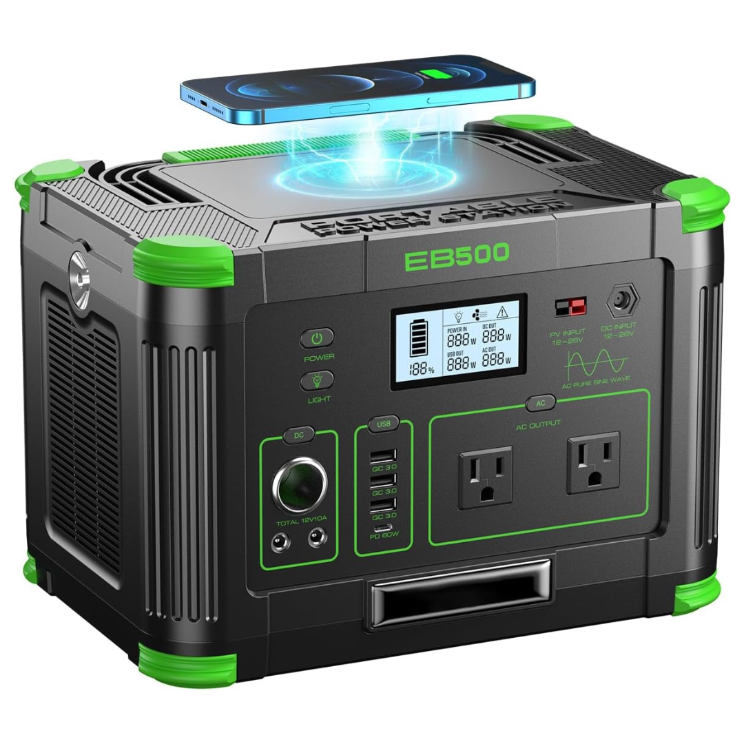GRECELL 500W 519Wh/140400mAh Solar Power Station
