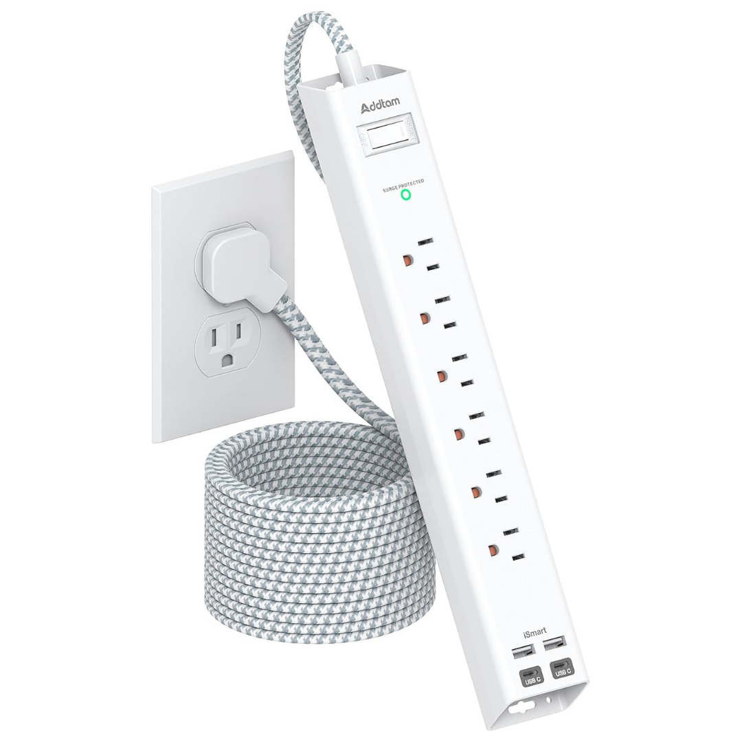 10 ft Long Power Strip Surge Protector
