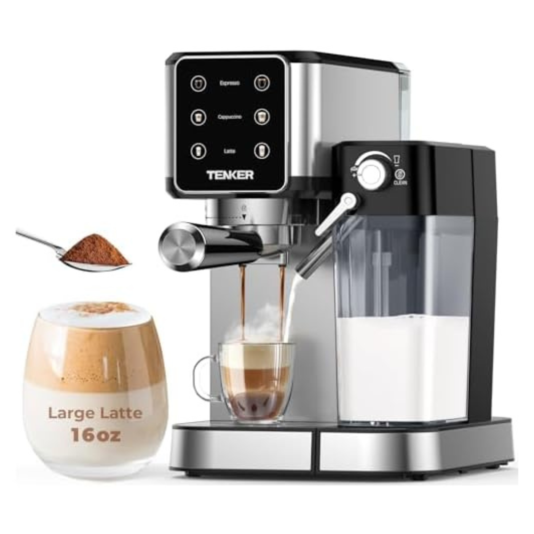 20-Bar Stainless Steel Espresso Machine with Milk Frother