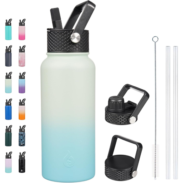 32oz BJPKPK Insulated Water Bottles with Straw Lid