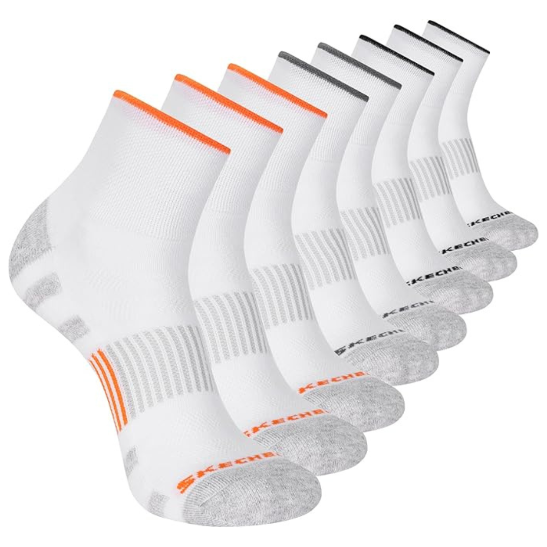 Skechers Men's 8-Pack Work High Quarter Crew Socks
