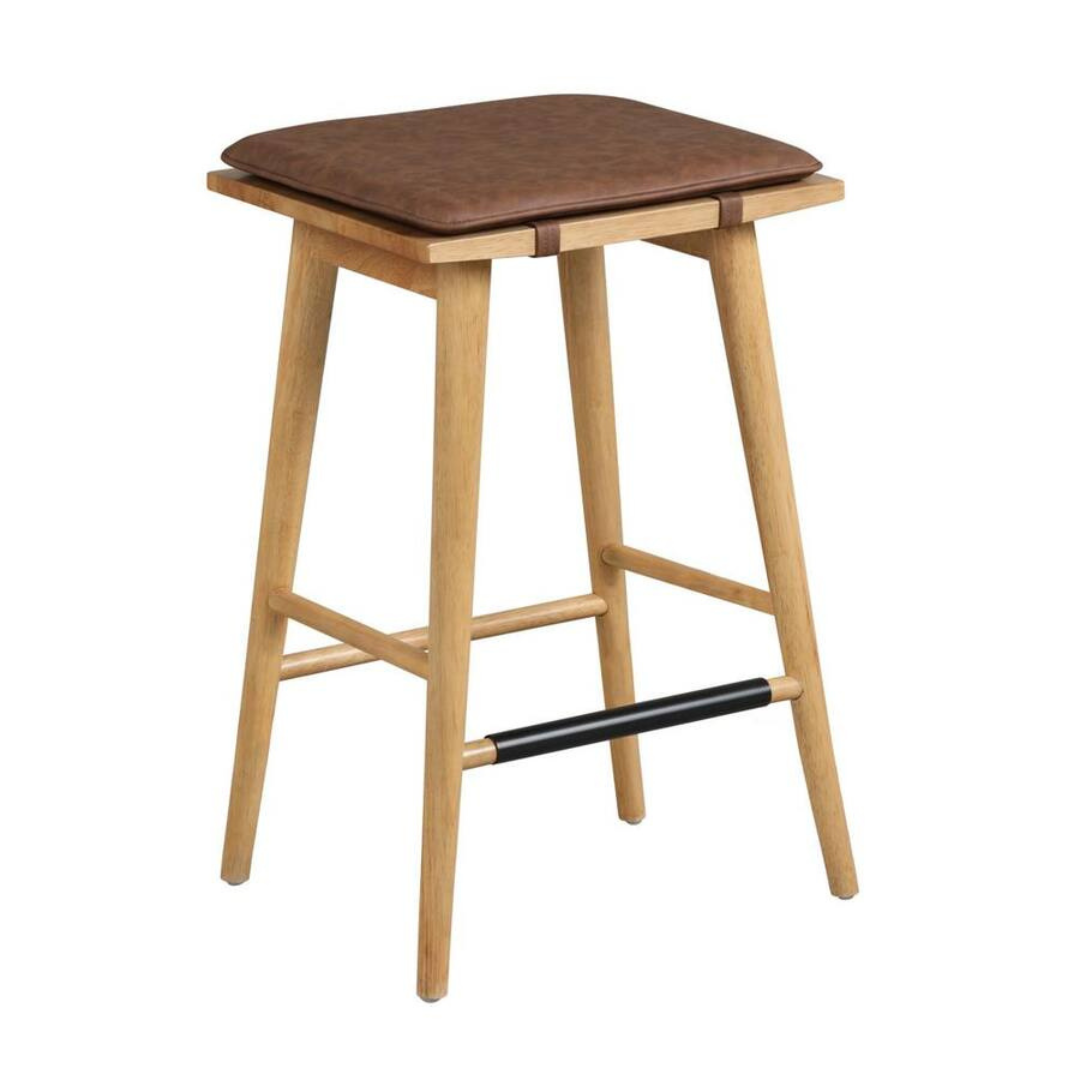 Set Of 4 Nathan James Barker Classic Wood Barstool