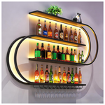 4-Tier Wall Mounted 47" LED Wine Rack