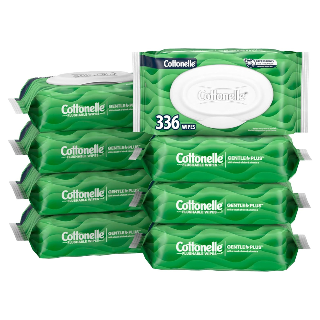 336-Count Cottonelle GentlePlus Flushable Wet Wipes