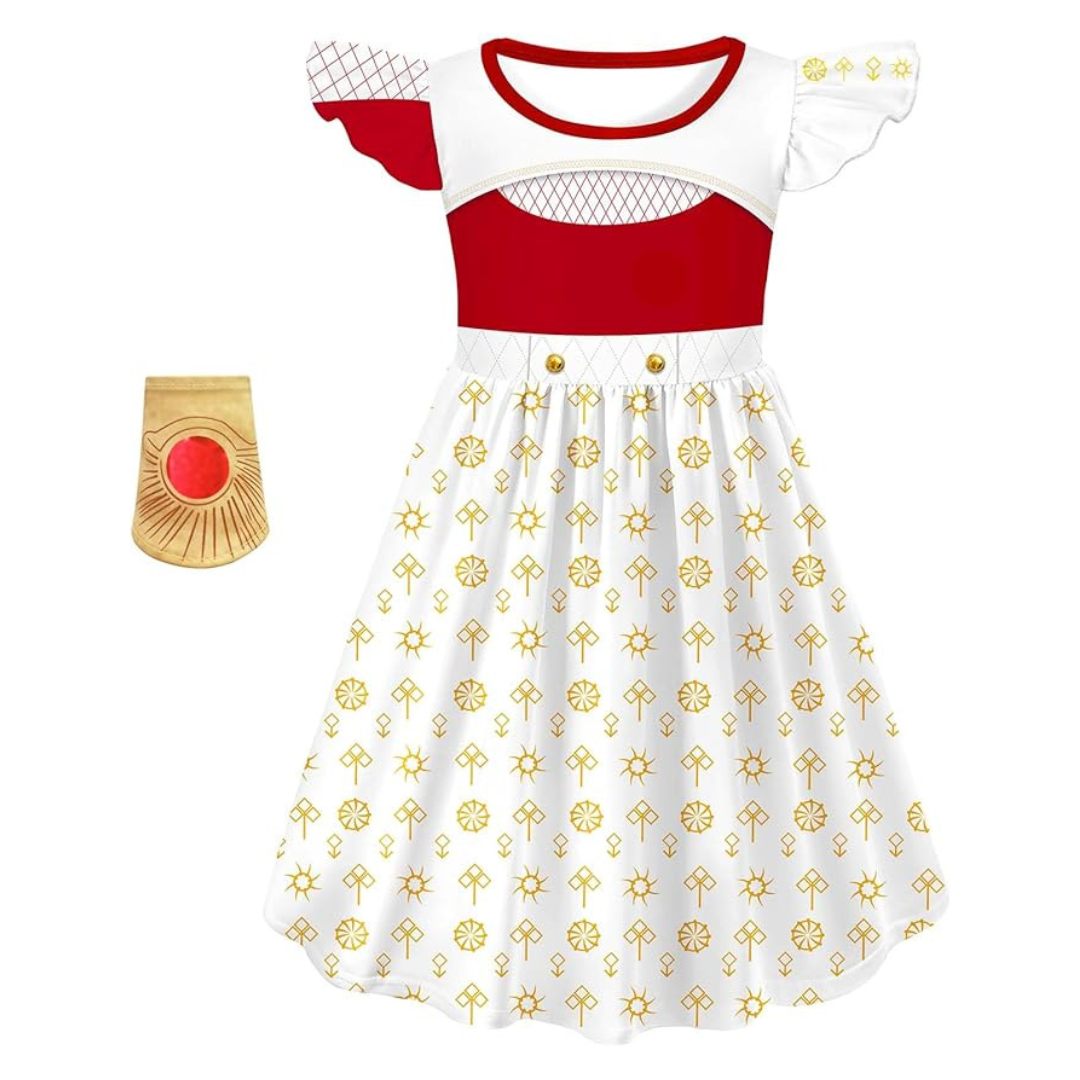 Girls Kids Zombies Dress Costume With Wristband Outfits Set