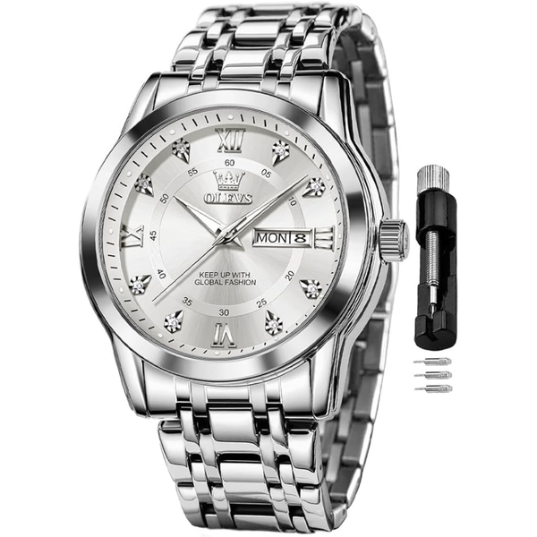 Men's Waterproof Analog Quartz Watch W/ Diamond Dial & Date Display (Various)