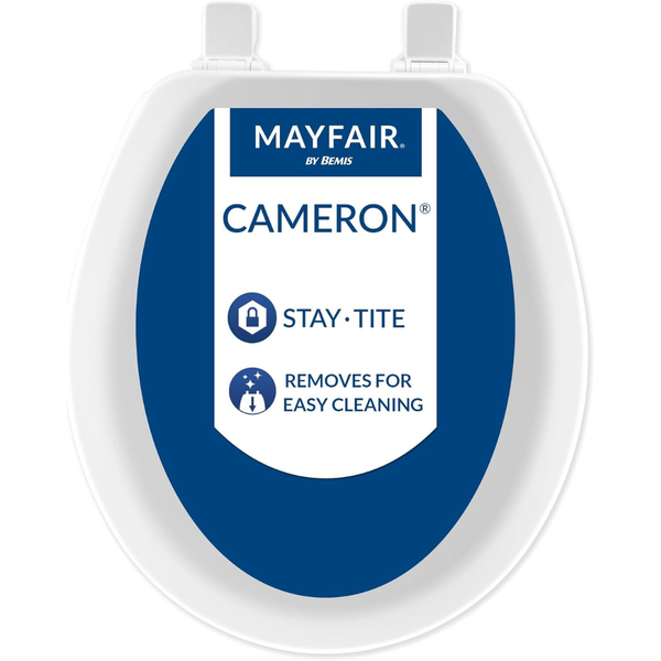 Mayfair Cameron Round White Enameled Wood Toilet Seat