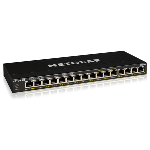 16-Port PoE+ Gigabit Ethernet Unmanaged Essentials Switch