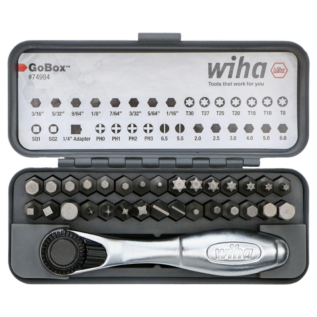 32-Piece Wiha GoBox Standard Bit Set With Mini Ratchet (74984)