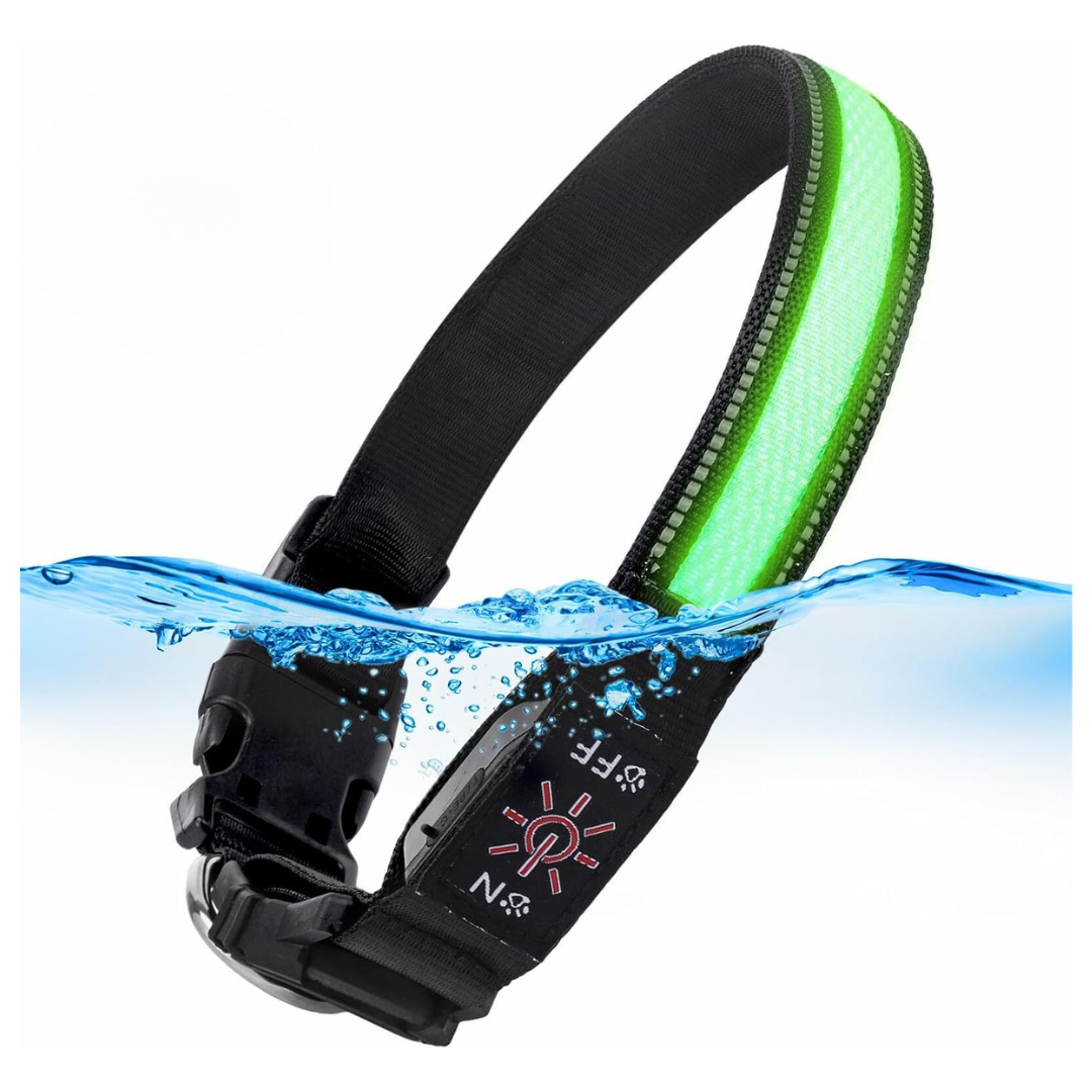 Rechargeable AirTag Dog Collar with QR Code & LED Light ( 2 Colors)