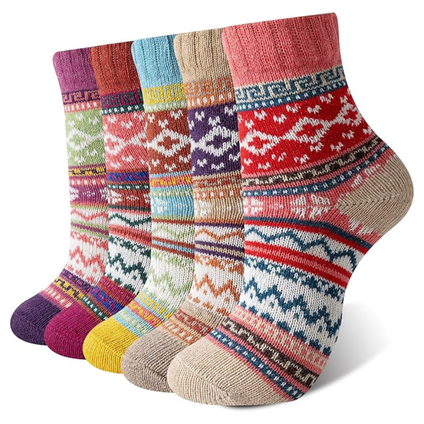 5 Pair Women's Winter Crew Socks