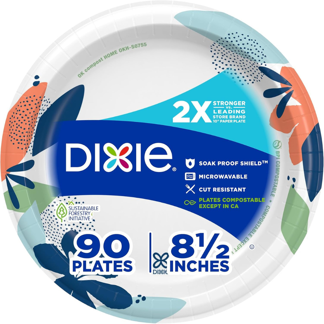 90-Count Dixie 8.5" Light Dinner Disposable Paper Plates