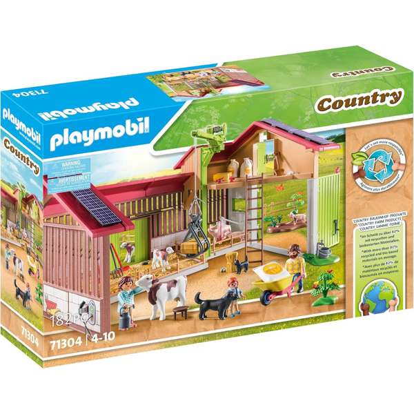 182-Piece Playmobil Large Farm Building Toy Set (71304)