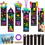 60-Piece Purim Scratch Art Bookmarks