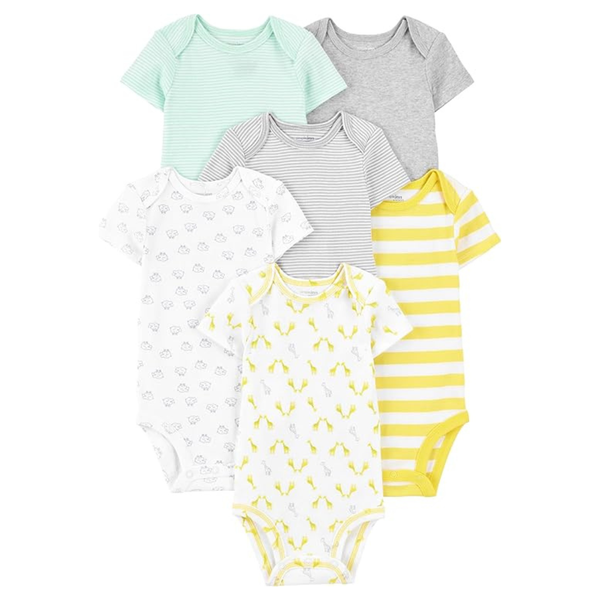 Simple Joys By Carter’s Unisex Babies’ Short-Sleeve Bodysuits (6 Pack)