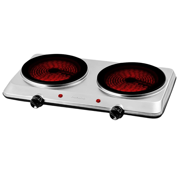 OVENTE 1500W Countertop Infrared Double Burner With 7.5” Ceramic Glass Cooktop