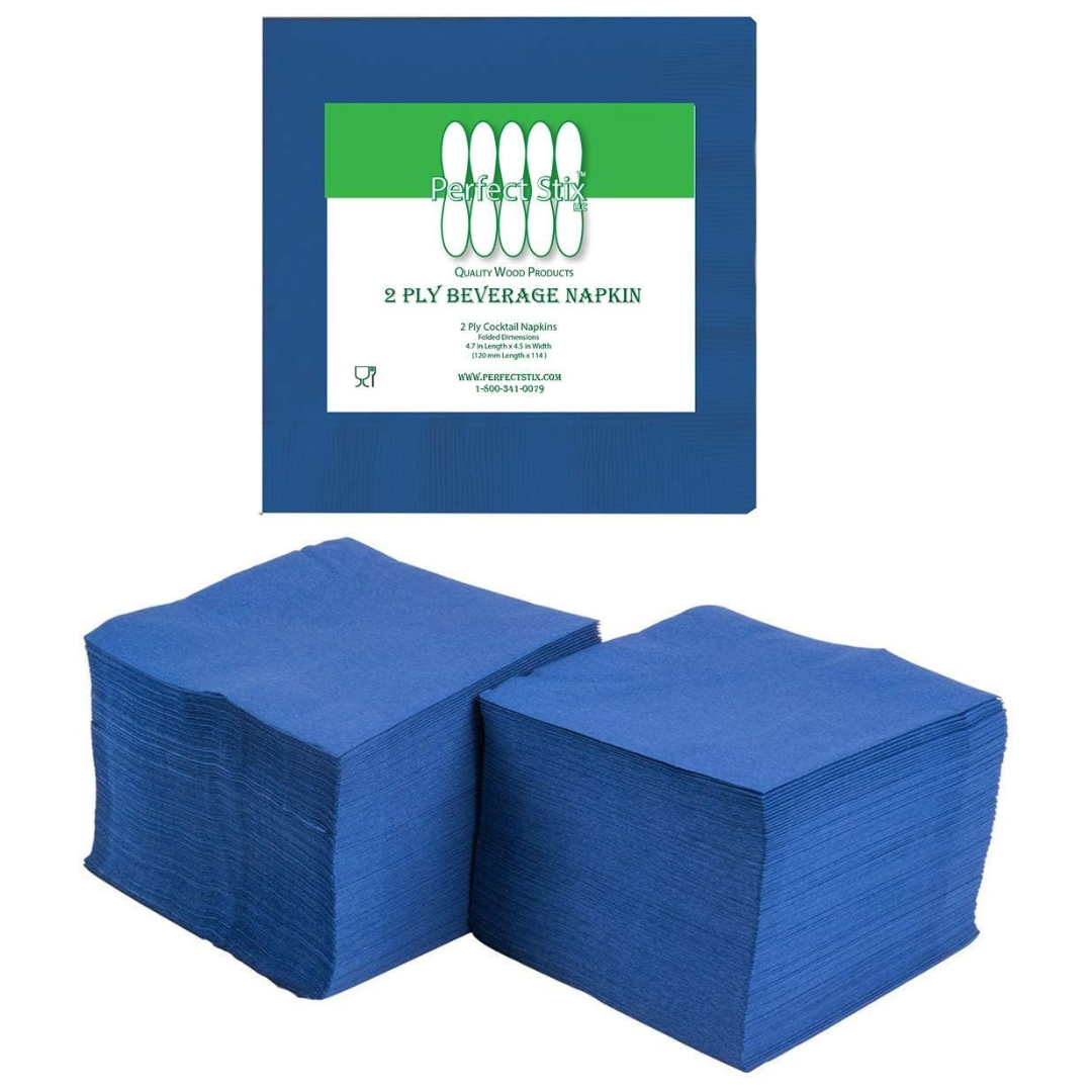 Perfectware 2 Ply Blue Beverage Napkins (Pack Of 300)