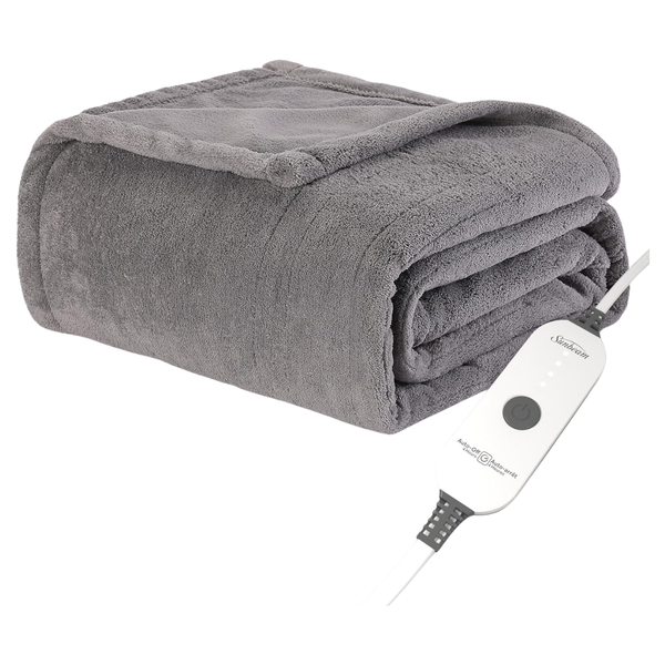 Sunbeam Electric Throw Royal Luxe Microplush Heated Blanket