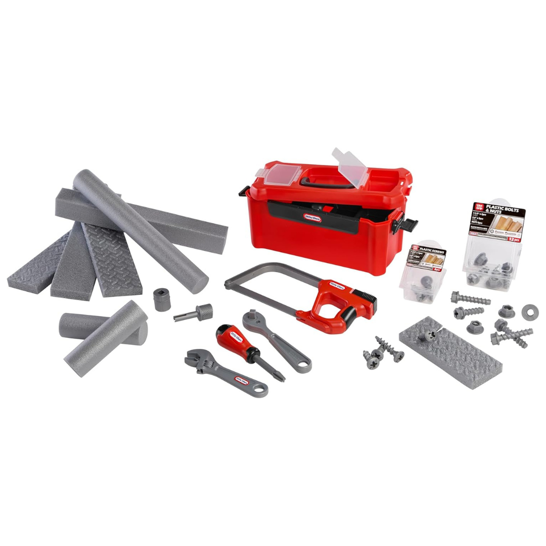 Little Tikes Creative Construction Tool Box Set With 9 Accessories, Pretend Play Construction Set