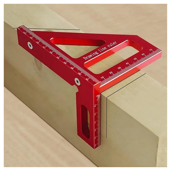 1pc Aluminum Alloy 45°/90° Miter Triangle Ruler
