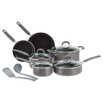 12-Piece Amazon Basics Aluminum Cookware Set (3 Colors)