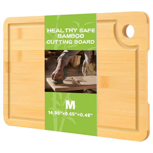 Reversible Wood Cutting Board With Juice Groove & Side Handles