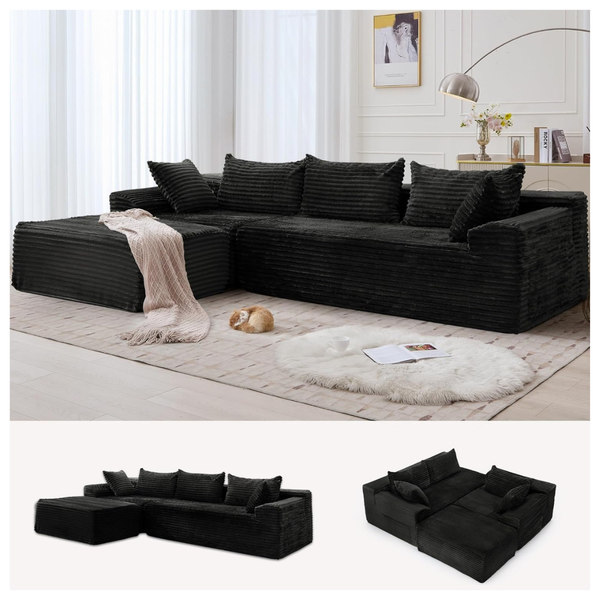 Korser 108" Modular Sectional Sofa With L-Shape Chaise