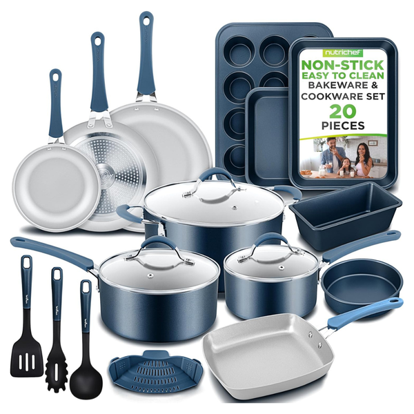 20-Piece NutriChef Non-Stick Cookware & Bakeware Set