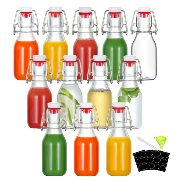 12-Pack 4oz Swing Top Glass Bottles