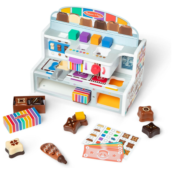 Melissa & Doug Wooden Chocolate Factory Pretend Play Set
