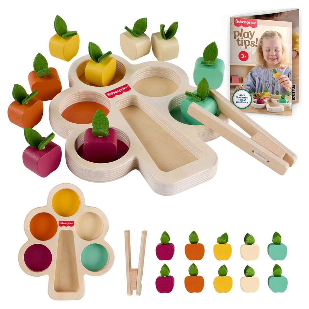 Fisher Price Wood Montessori Sorting Tree Learning Toy For Kids