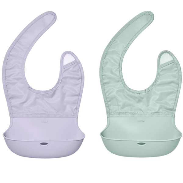 2-Pack OXO Lilac And Opal Tot Roll-Up Bib