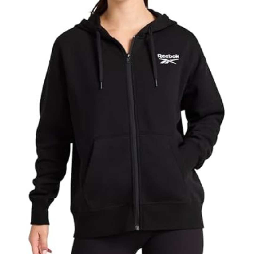 Reebok Women's Embroidery Standard Fit Full-Zip Hoodie